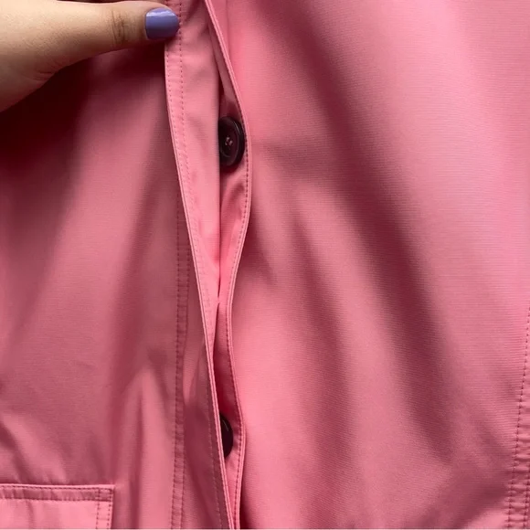 Talbots Pink Button Front Rain Coat Jacket,  Sz 10P - Picture 8 of 8
